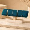 T Shaped Bracelet Display Rack Wooden Base PU Leather Velvet 1PC Anti-Scratch for Bangle Watch Jewelry Shop Home Organization