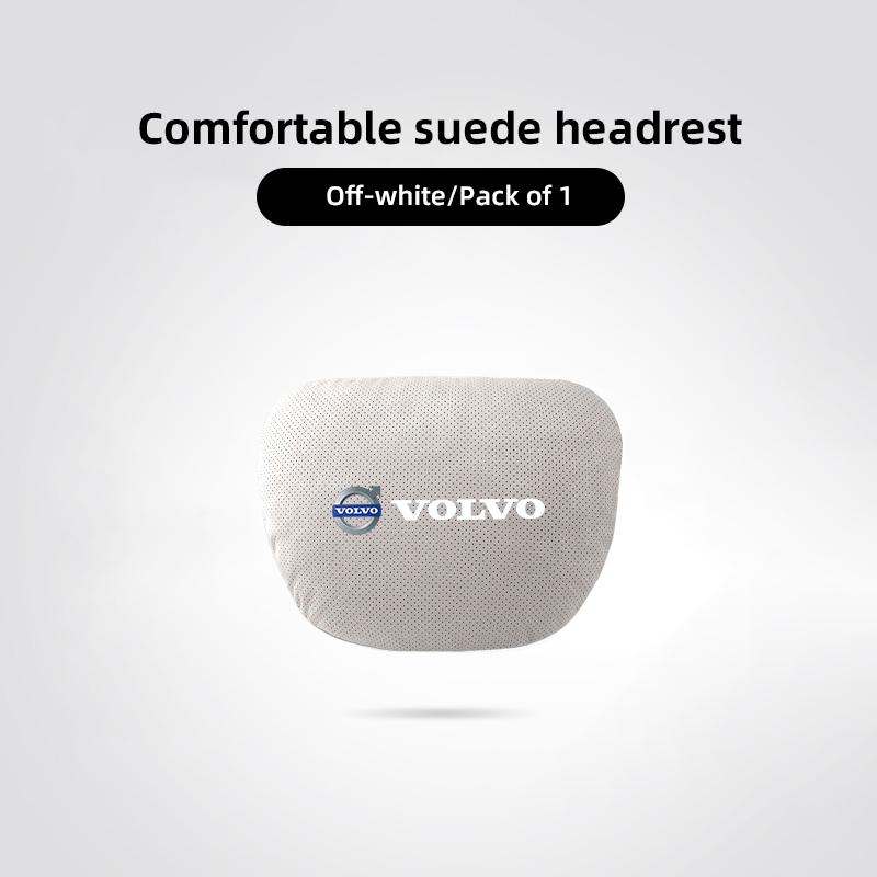 Volvo Car Suede Seat Headrest Cotton Neck Pillow For Volvo V60 V40 XC90 S60 C30 XC60 V70 S90 Rdesign Auto Interior Lumbar Pillo