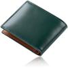 Bifold Genuine Thin Coin Cordovan Style Card Green Wallet Men's Wallet, Leather, Purse, Holder, (Green)