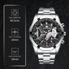 VA VA VOOM New Men's Sports Watches Fashion Stainless Steel Luxury Luminous Waterproof Calendar Quartz Men's Watches