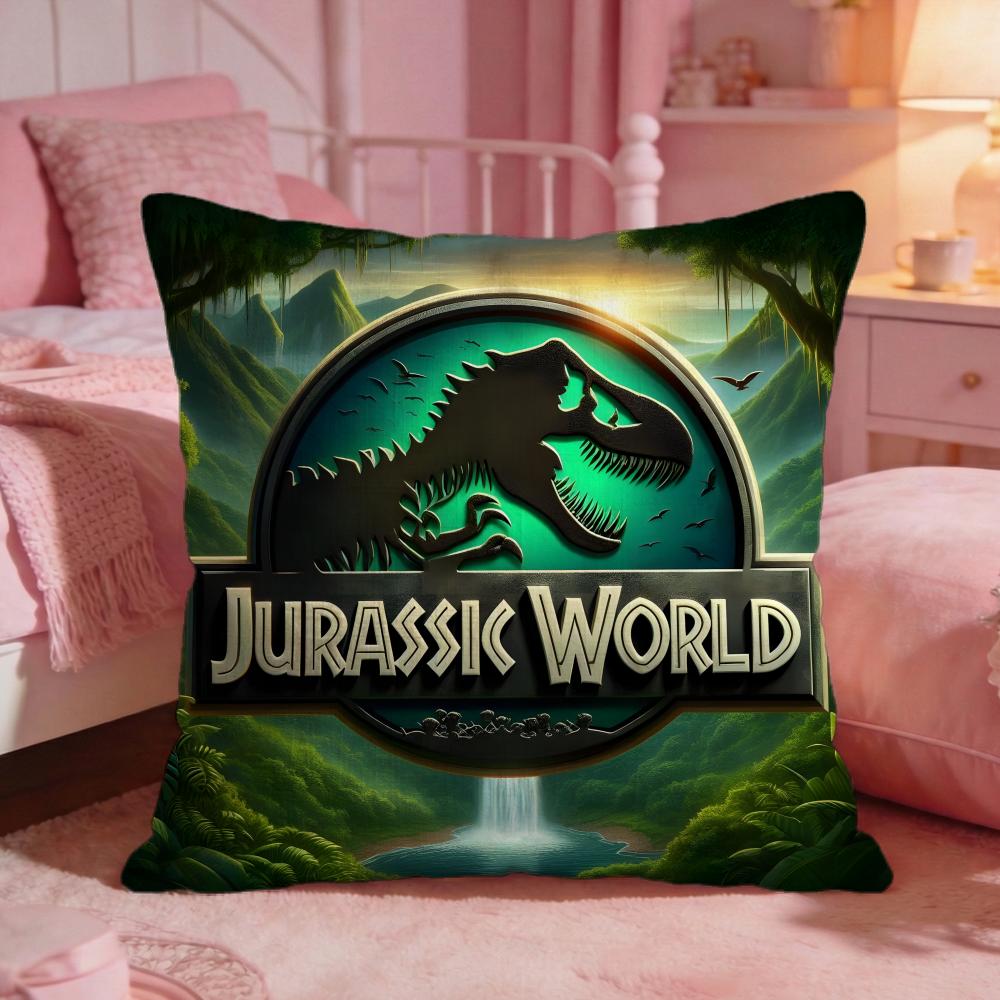 JJurassic WWorlds Movie Logo Cushion Cover Premium Comfort Reversible Pillow CoveTwo In One Design For Any Room  Car Interior