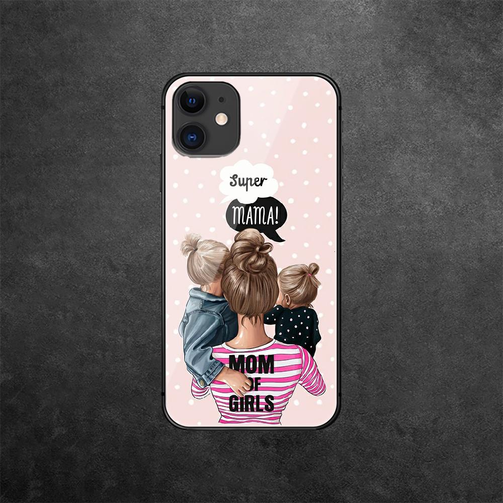 Чехол для телефона из закаленного стекла Mama Baby Love для iPhone Samsung Galaxy OnePlus Oppo Xiaomi Redmi Note SA 7 8 9 10 11 12 13 14 20 21 22 53 Pro Max Ultra