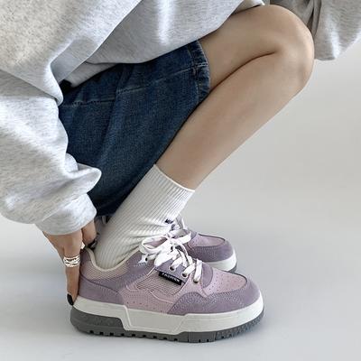 Фиолетовые нишевые популярные ретро универсальные белые туфли на платформе женские 2025 новые летние легкие спортивные туфли