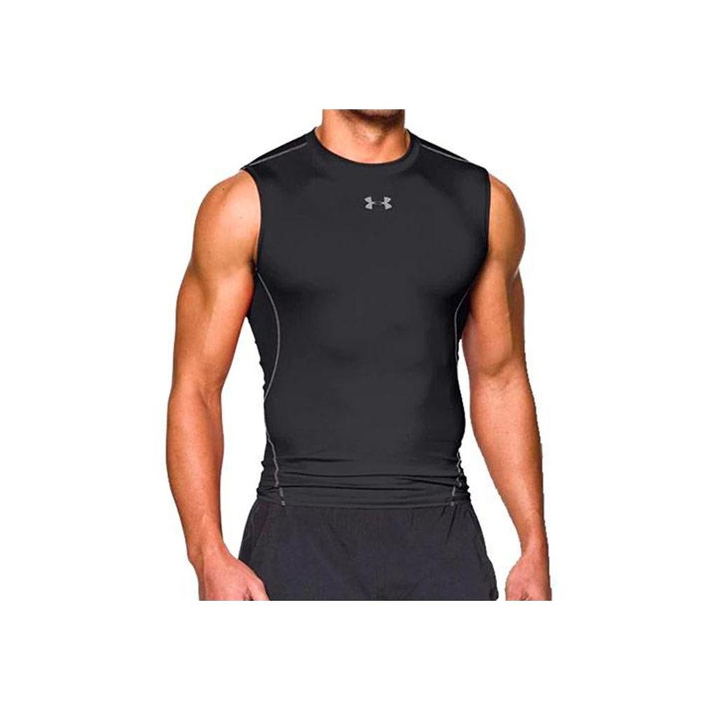 Under Armour Безрукавка с круглым вырезом компрессионная тренировочная рубашка мужская черная 1257469-001