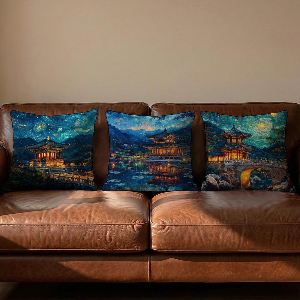 Korea Foguo Temple Cushion Cover Soft Reversible Durable Pillow Cover MultiScene Use for Home Car Daily Comfort
