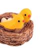 2Pcs Miniatures Oriole Decorative Resin Bird Nest Figurines Mini Garden Ornament for Decorating Landscape