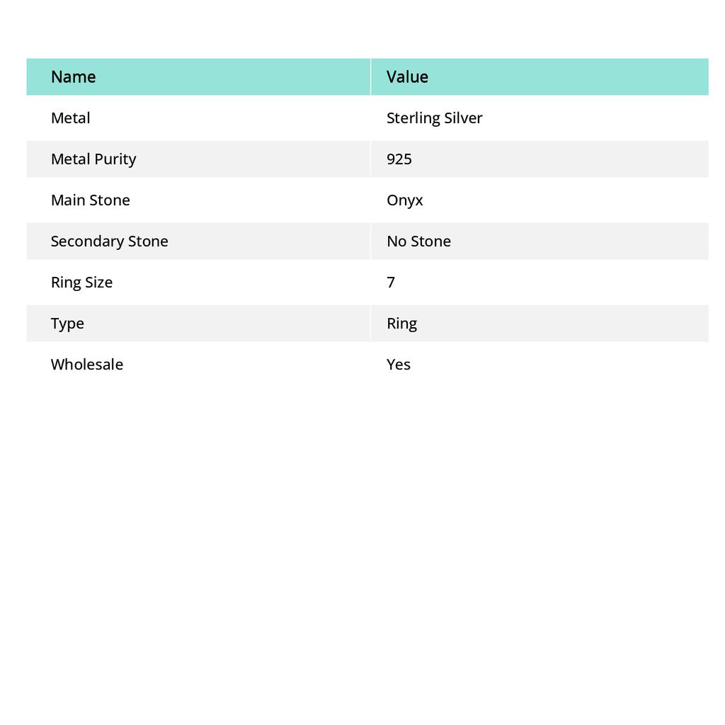 Black Onyx Handmade 925 Sterling Silver Jewelry Ring Size 7 a1F29