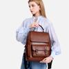 Genuine Leather Backpack Retro Computer Commuting Cowhide Backpack for College Students