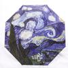 Van Gogh The Starry Night Oil Painting Umbrella Sun And Rain Anti-uv Umbrella For Men And Women Rain Parasol Folding Paraguas
