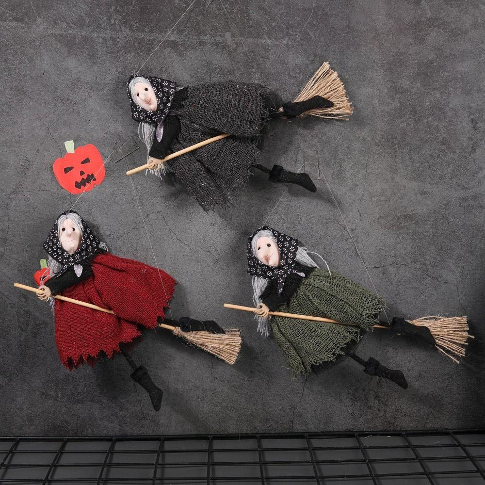 Cute Halloween Hanging Witch Doll Funny Halloween Witch Pendant  Bar Home Decor
