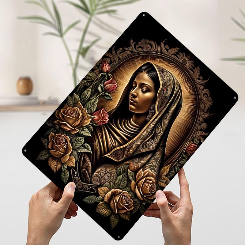 the Virgin of Guadalupe Tinplate Poster Custom Wall Art Vintage Metal Signs Retro Tin Plaque for Decoration Bedroom House Home