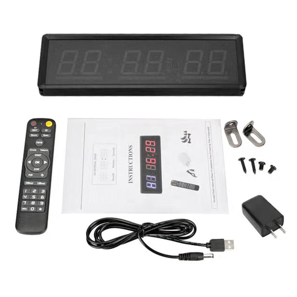 Таймер для спортзала Секундомер Пульт дистанционного управления 1,5 дюйма из алюминиевого сплава с акриловой панелью Пользовательская настройка времени