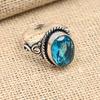 London Blue Topaz Gemstone Handmade Jewelry 925 Sterling Silver Ring For Women