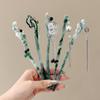 Chinese Style Hairpin For Women Vintage Flower Tassel Hair Stick Exquisite Clear Floral Pearl Hairpin Jewelry Hair Accessories