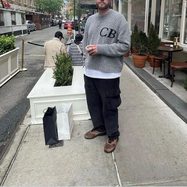 Унисекс Минималистичная Худи Cole Buxton с Жаккардовым Узором из Ниток с Буквами CB - Осенне-Зимний Свободный Повседневный Пуловер