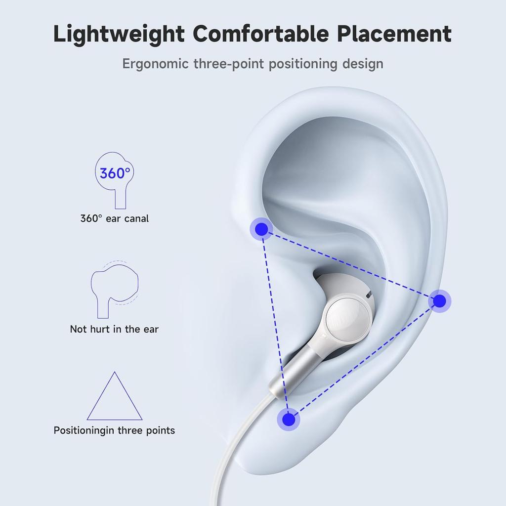 USB C Headphones for iPhone 15 16 Plus Pro Max Headphones Wired Type C Earbuds with Microphone Volume Control USB Type C Earphones for iPad Pro Air