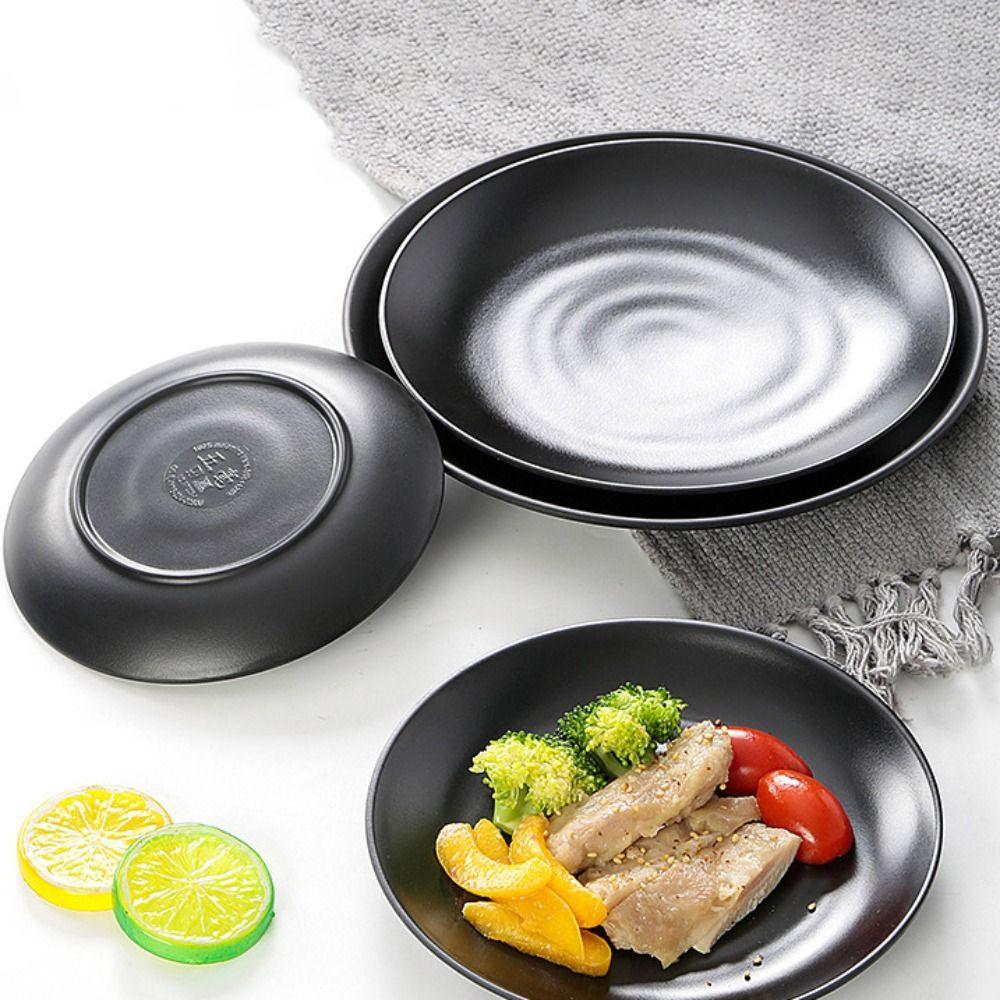 6pcs Japanese Style Meal Dish Imitation Porcelain Salad Plate Round Melamine Plate  Commercial