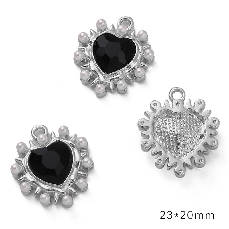 Подвеска из алмазного сплава в форме сердца, звезды и луны, ожерелье, браслет, серьги, аксессуары для ювелирных изделий своими руками