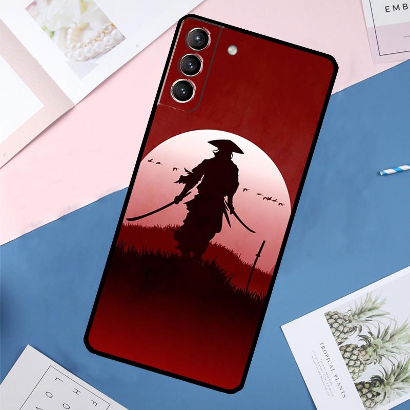 Япония Ниндзя Самурай Красное Солнце Чехол Для Samsung Galaxy S25 Ultra S21 S22 S24 S23 Ultra S9 S10 Plus S21 FE S25 FE Задняя крышка