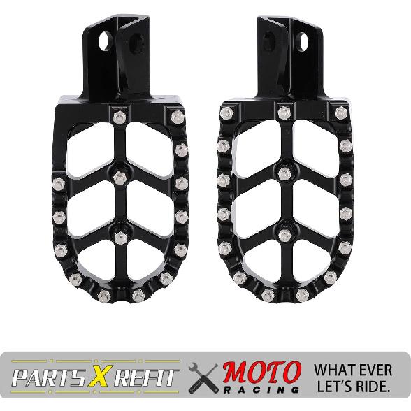 JFG RACING Motorcycle Footpegs Foot Pegs Pedals Rests CNC For KLR 650 KLR650 1987-2018 -2024 Black