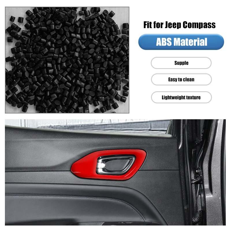 ABS Накладка-декорация на ручку внутренней двери для Jeep Compass 2021 года и новее, аксессуары для интерьера