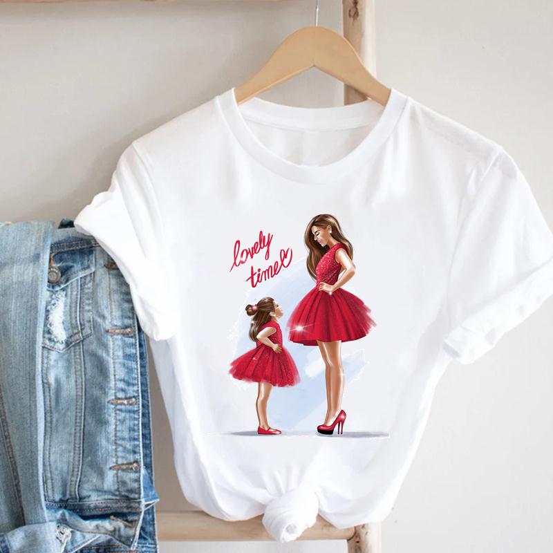 Short Sleeve Watercolor Mom Mother Mama 90s Women Clothing Casual Print Tee Top Summer Fashion Tshirt Lady Female Graphic T-shirt