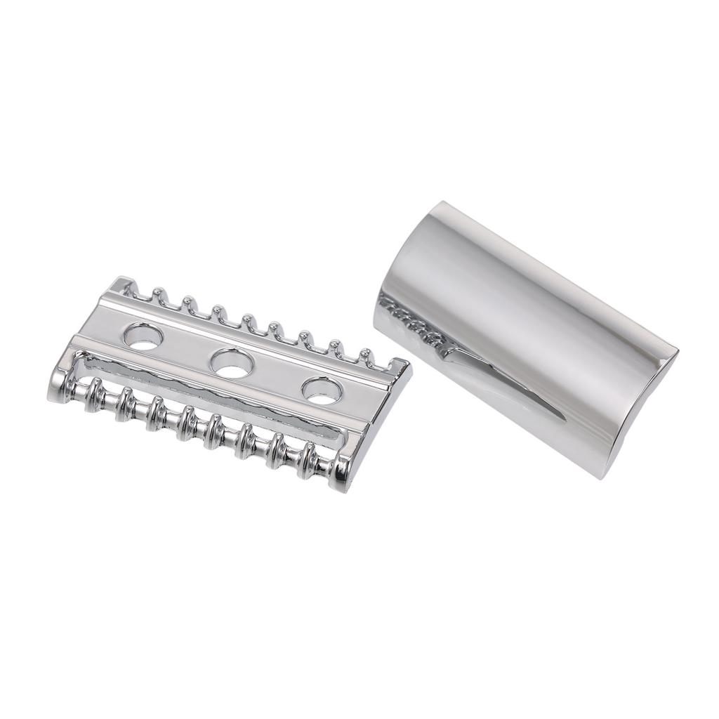 Безопасная бритва с двойным лезвием из нержавеющей стали с открытой гребенкой, головка безопасной бритвы для мужчин, инструмент для бритья бороды для парикмахера, для дома