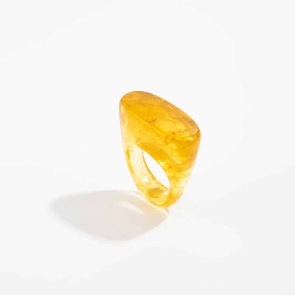 Модное градиентное кольцо из смолы с квадратной и треугольной огранкой, дизайнерское кольцо-лента в форме женской сумочки, повседневные минималистичные украшения в стиле INS