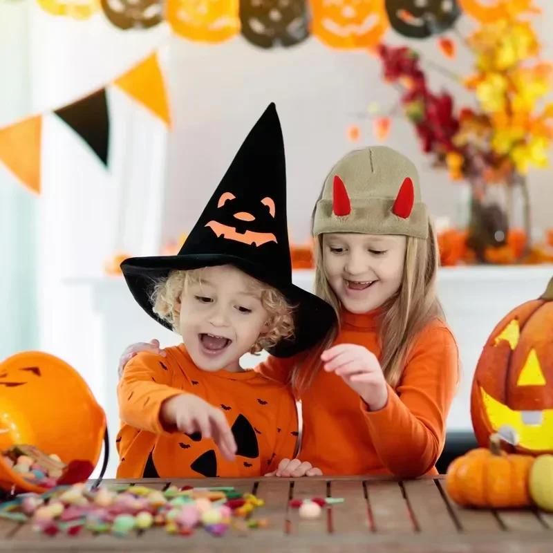 Шапка с рогом дьявола на Хэллоуин, мягкая вязаная фасоль, теплая, зимняя и осенняя, веселая, хип-хоп-шапка, для дома и улицы, ветрозащитная, холодостойкая, теплая