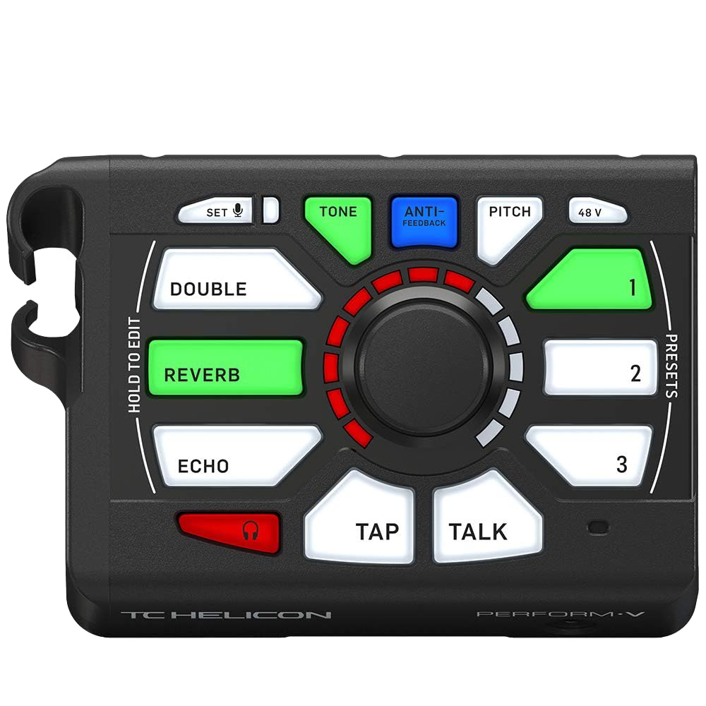 TC Helicon Perform-V Vocal Multi-Effects Pedal with Mic Stand Mount and Interchangeable Effects
