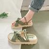 Fashion Women Sandalias Summer Fairy Style 2024 New Fashion Student Platform Roman Lady Sands Flat Shoes Cute Slippers