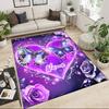 1PC Custom Name Purple Heart Butterflies Theme Floor Mat Ideal for Living Room, Game Rooms, Office, Bedroom,Floor Mat Playful Design