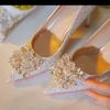French High Heels Summer Women's 2025 New Crystal Shoes Wedding Shoes Bridal Shoes Main Wedding Shoes Wedding Niche
