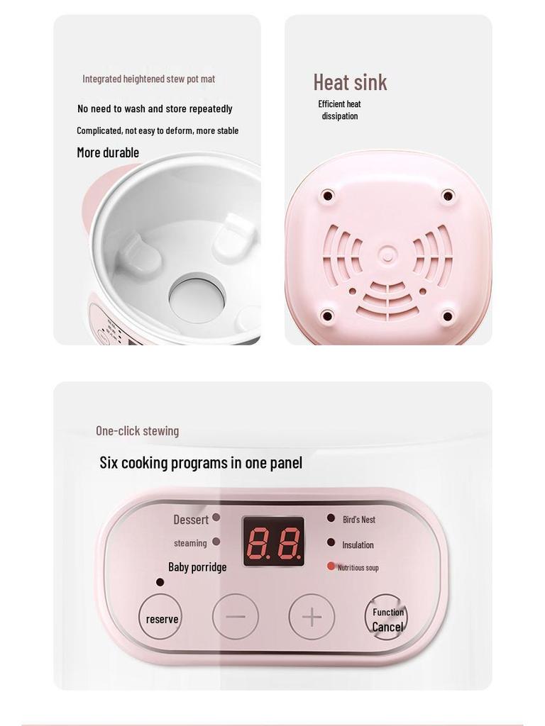 Электрическая керамическая мультиварка: Многофункциональная пароварка с двойным дном для супа, рагу, ласточкиного гнезда и сохранения здоровья