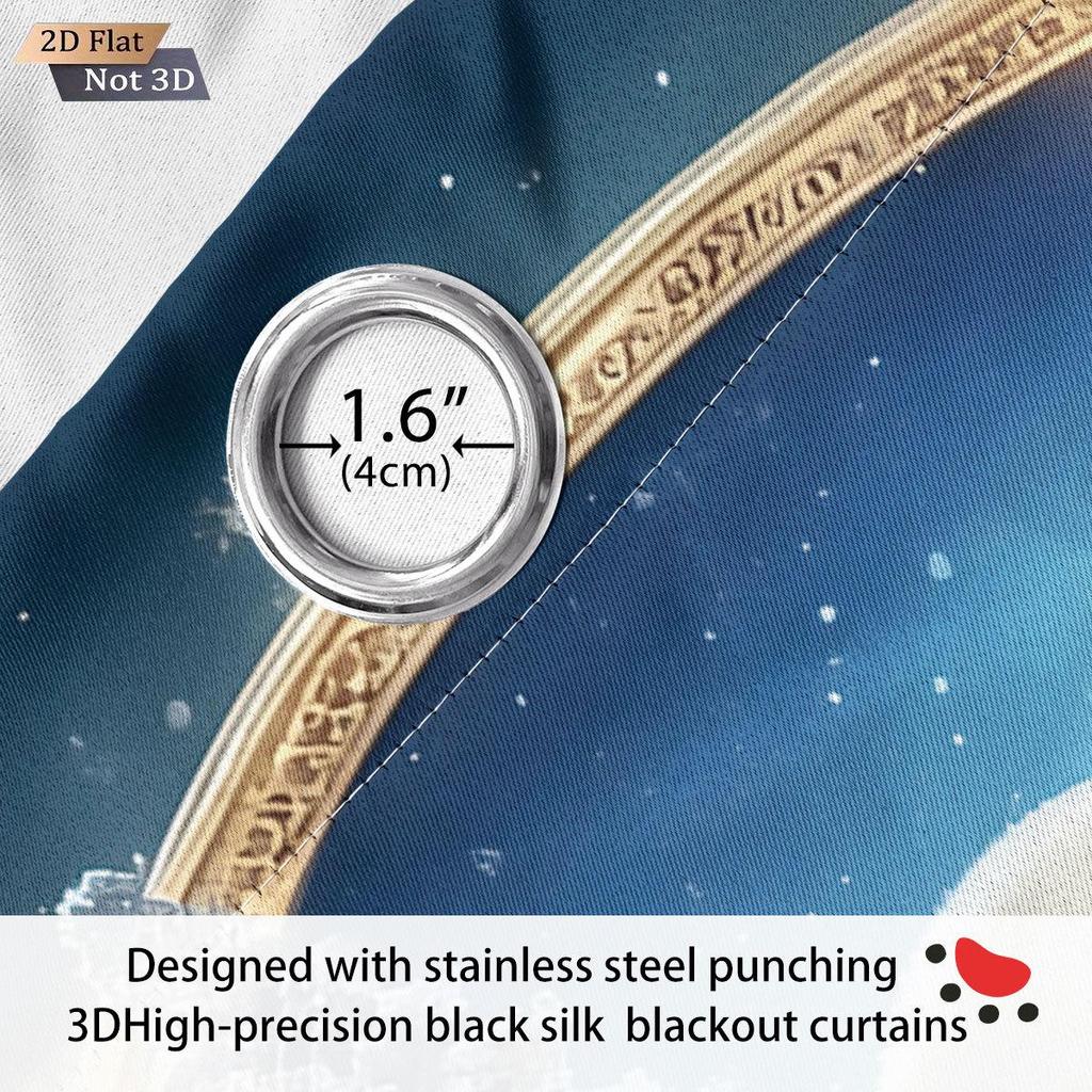 Индивидуальные 3D рождественские шторы Блэкаут с Сантой - Высокоточный полиэстер с защитой от солнца