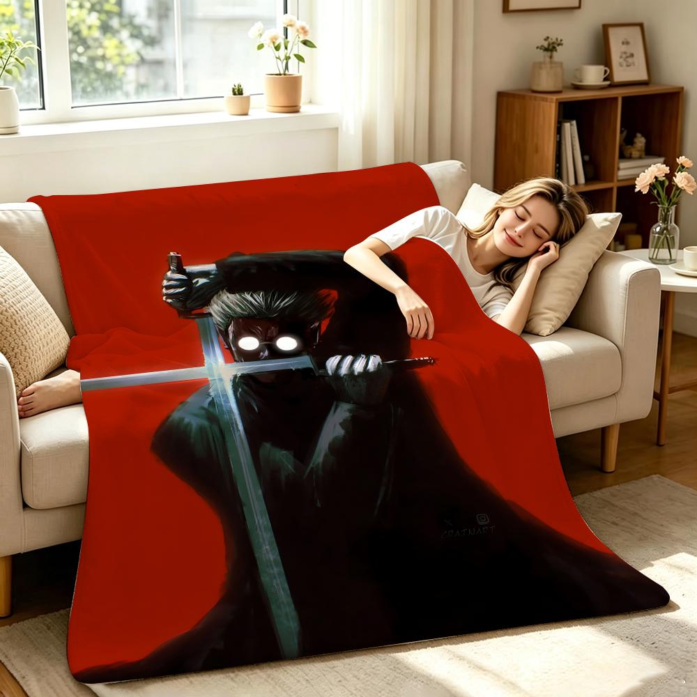 Anime H-Hellsing Throw Soft Warm Flannel Throw Blanket, Multi-use for Sofa Bed Office Nap