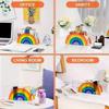 with 5 Grids Office Storage Box Acrylic Makeup Brush Storage Rack Rainbow Pen Holder  Makeup Tool
