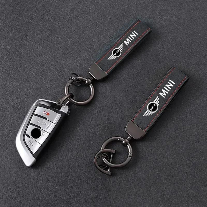 -Suede Car Styling Keychain Keyring Metal Key Chain Pendant For BMW MINI WORKS One Cooper JCW Countryman R58 R57 R56 R55 F55 F56 mkhr65