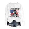 Women's Fashion Round Neck Pullover Top Long Sleeve Tee Printed Sweatshirt