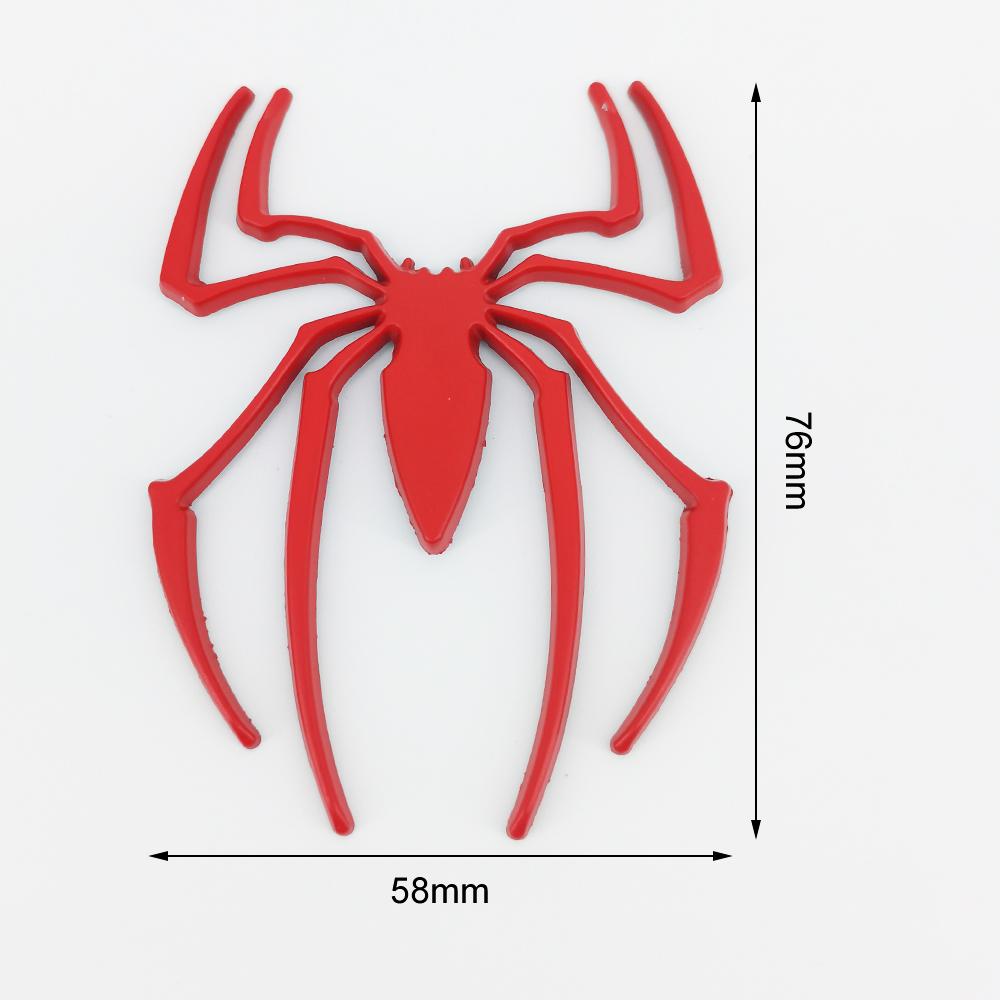 Universal 3D Metal Car Stickers Spider Logo Emblem Chrome Black Red Gold Badge Decal Auto Styling Sticker Exterior Accessories