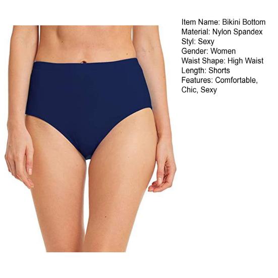 Women's High Waisted Bikini Bottom Full Coverage Tankini Swim Bottoms High Cut Tummy Control Bathing Suit Bottom