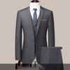 Мужской однотонный костюм-двойка - Модный повседневный красивый деловой костюм, жилет и брюки