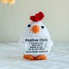 Funny Crochet Positive Energy Chick Doll with Card Home Room Decoration Handmade Knitted Chick Dolls Ornament Christmas Gifts