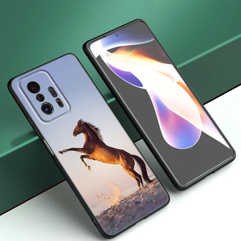 Чехол для телефона с бегущей лошадью для Xiaomi Mi A2 8 9 SE Note 10 10T 11 12 Lite 9T 11T 12S 12T Pro A3 6X 12X, мягкий черный чехол из ТПУ