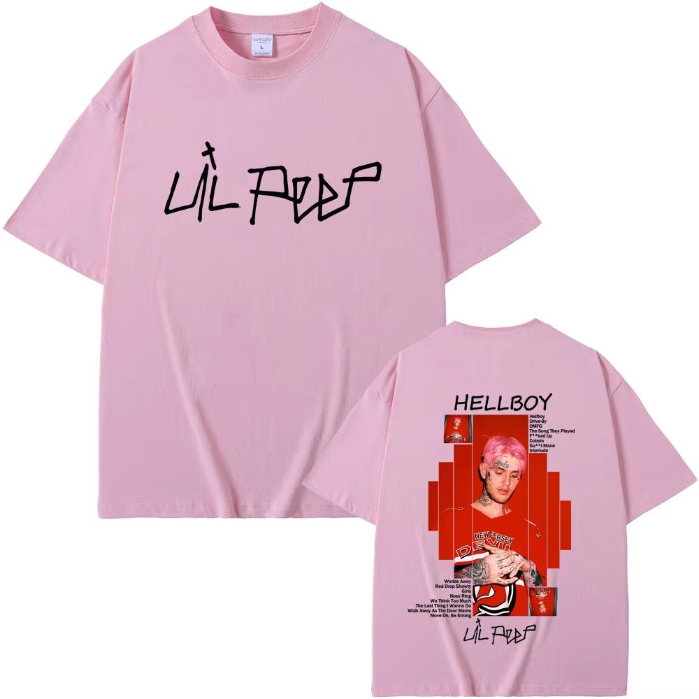 Rapper Lil Peep Hellboy Album Graphic Tshirt 2026 Men Women Hip Hop Fashion Streetwear Male Clothing Casual pure Cotton T Shirt