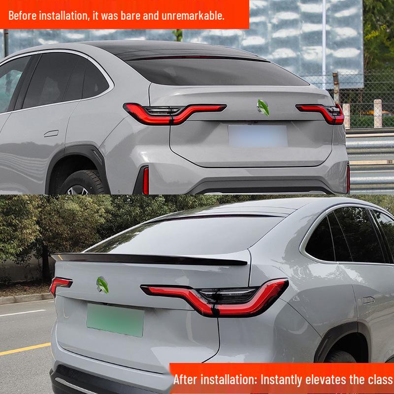 Задний спойлер на крышу Nio EC6: Клейкое крепление, модификация заднего крыла без сверления