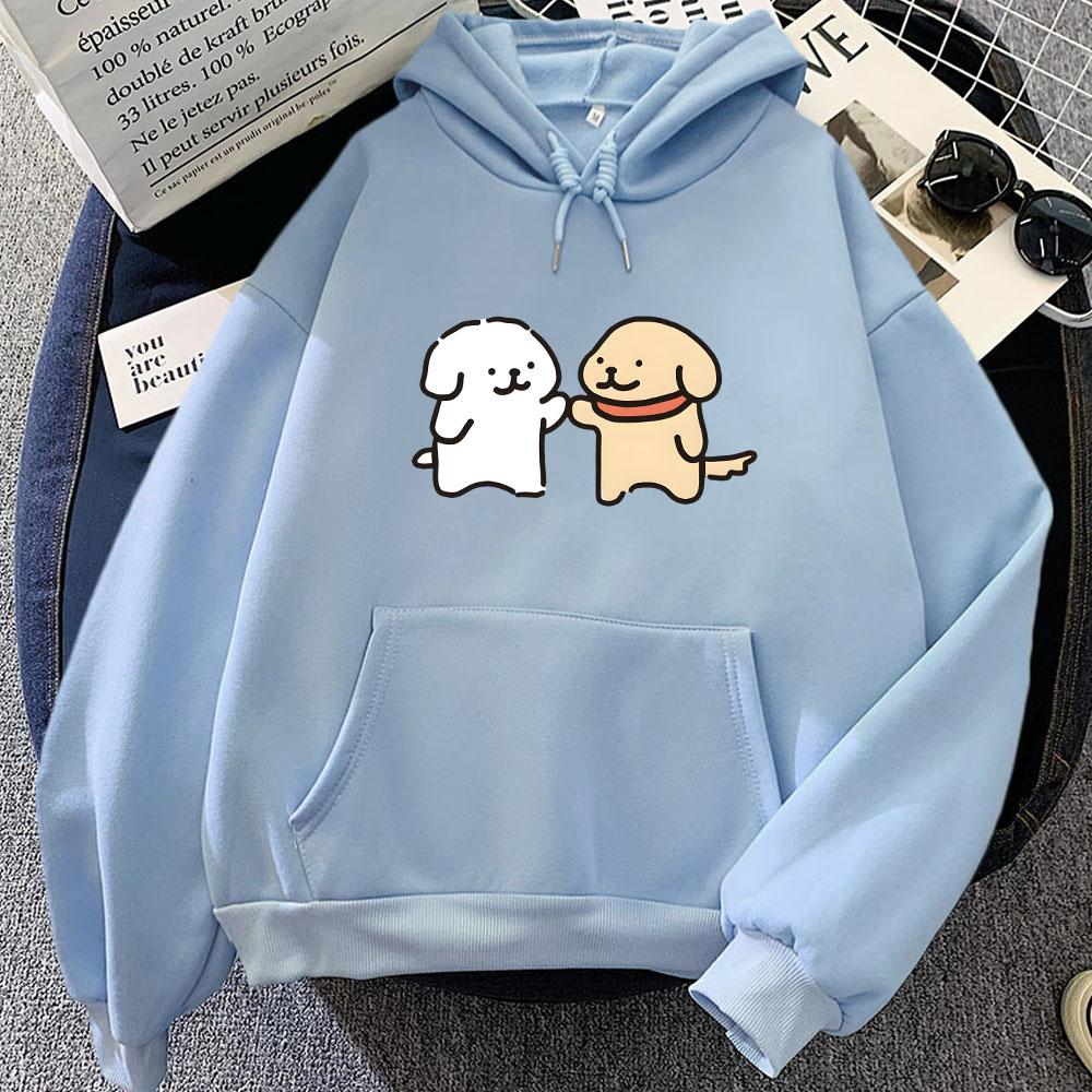 Толстовки с принтом щенка мальтийской болонки Kawaii Графические свитшоты для женщин/мужчин Одежда с длинным рукавом для девочек Милый графический зимний худи