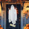 5 футов Подвесной Качающийся Призрак Хэллоуин Украшение Светодиодная Подсветка Наружное Большой Белый Призрак Качающийся Хэллоуин Декор для Двора Дерева Передней Веранды