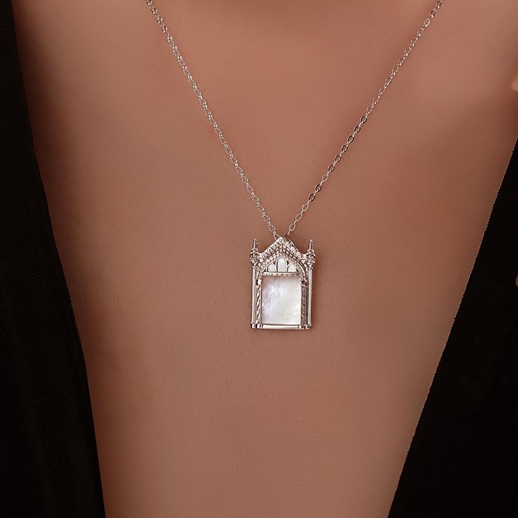 Стерлингового серебра 925 пробы HP Movie Potters, ювелирные изделия для косплея, волшебное зеркальное ожерелье в форме ракушки, подвеска, реквизит, подарок для женщин, ожерелье-свитер