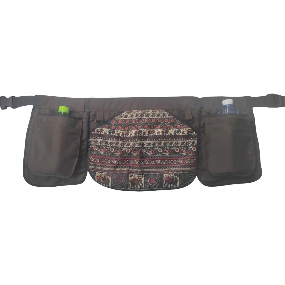 Ethnic Pattern Portable Waist Bag Waterproof Oil-resistant Multi-Function Tool Pouch Stain-resistant Polyester